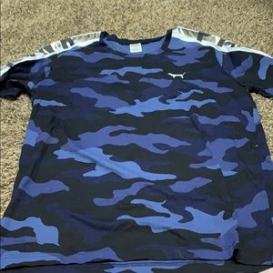 Cute PINK! blue camo short sleeve t-shirt